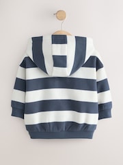 White/Blue Stripe Zip Thru Hoodie (3mths-7yrs) - Image 6 of 8