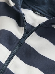 White/Blue Stripe Zip Thru Hoodie (3mths-7yrs) - Image 7 of 8