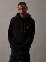 Calvin Klein Black Cotton Blend Fleece Hoodie - Image 1 of 5