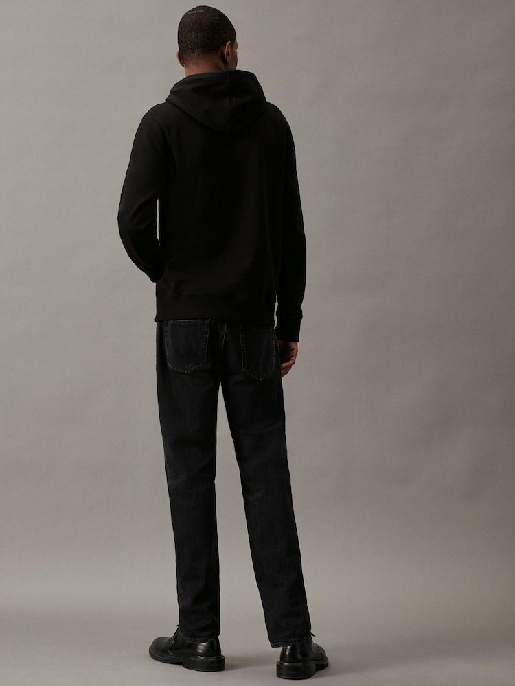 Calvin Klein Black Cotton Blend Fleece Hoodie - Image 2 of 5