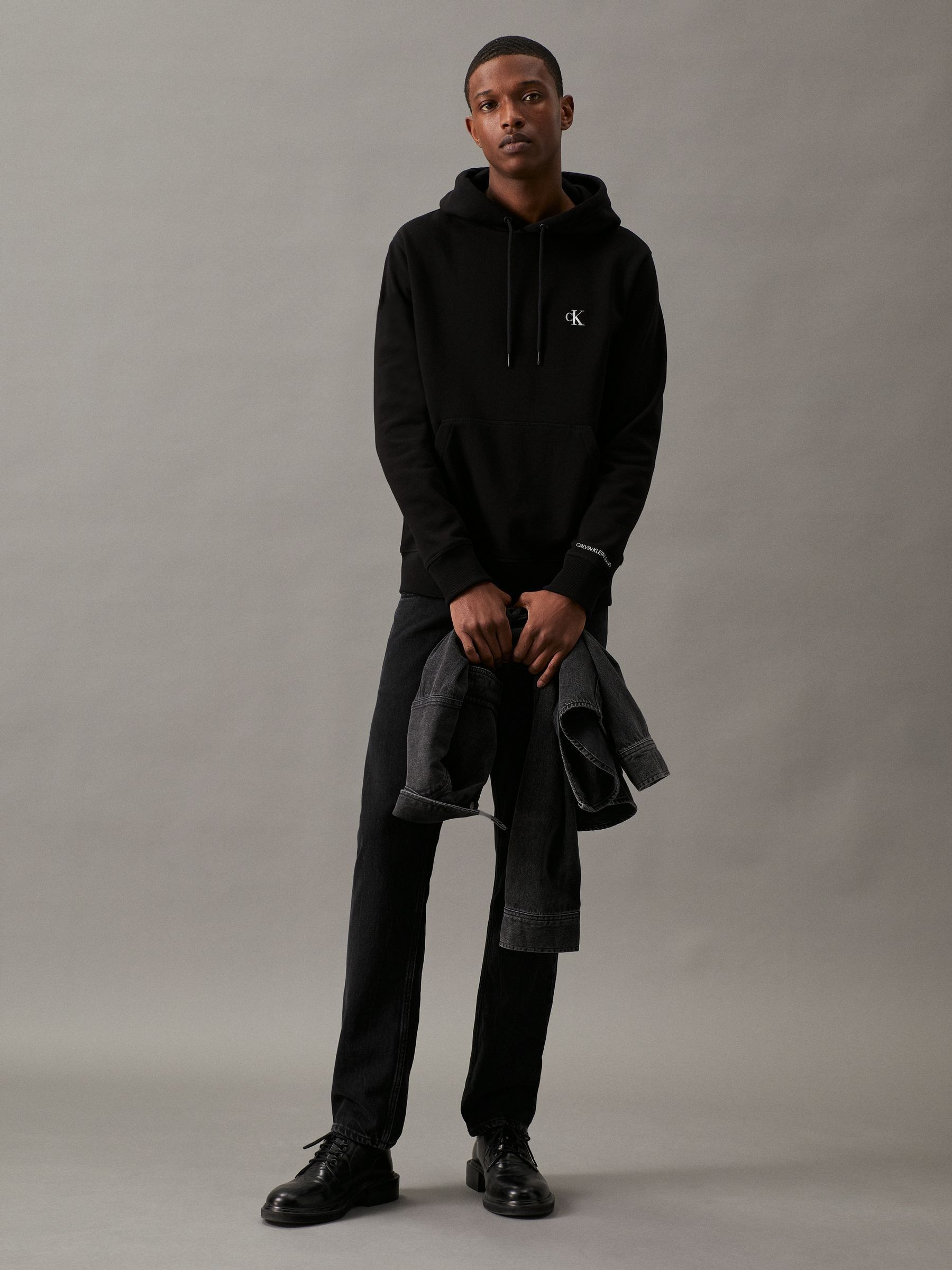 CLANE HOODED SWEAT ALL IN ONE ブラック　0 Buy Calvin Klein Black Cotton Blend Fleece Hoodie from Next South