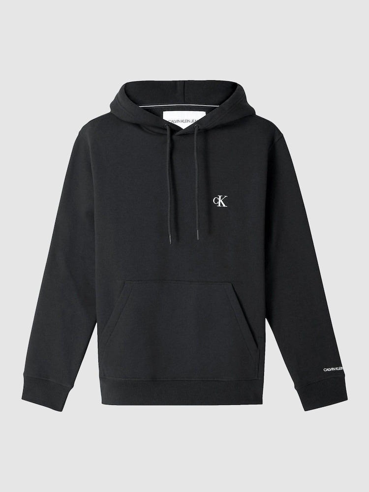 Calvin Klein Black Cotton Blend Fleece Hoodie - Image 5 of 5