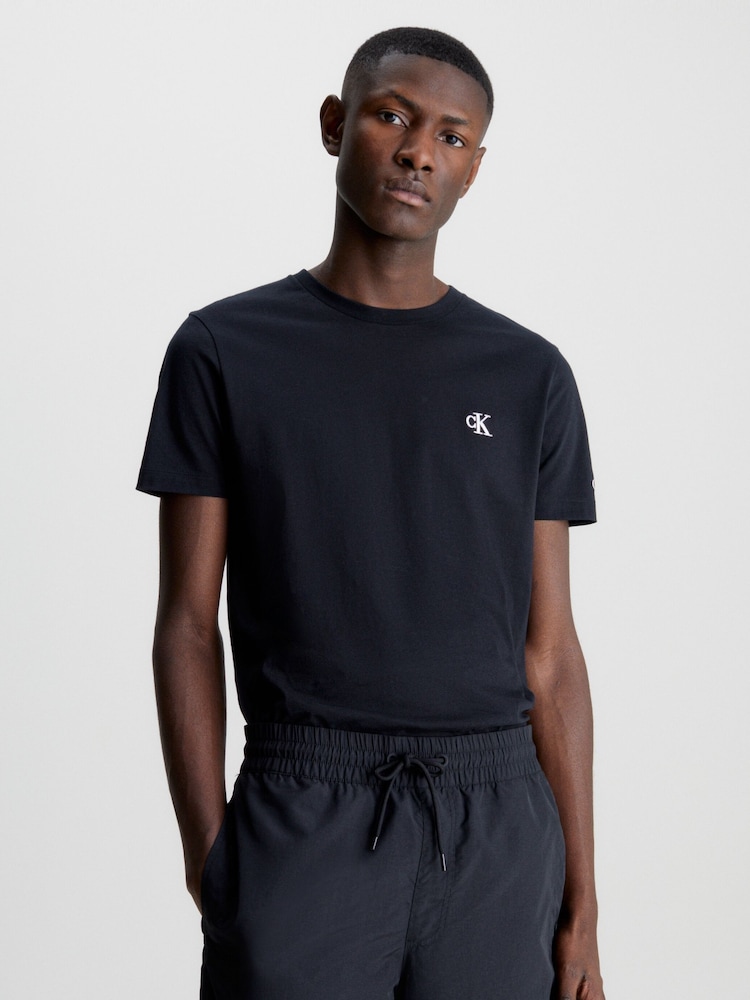 Negro - Calvin Klein Slim Cotton T-Shirt - Imagen 1 de 5