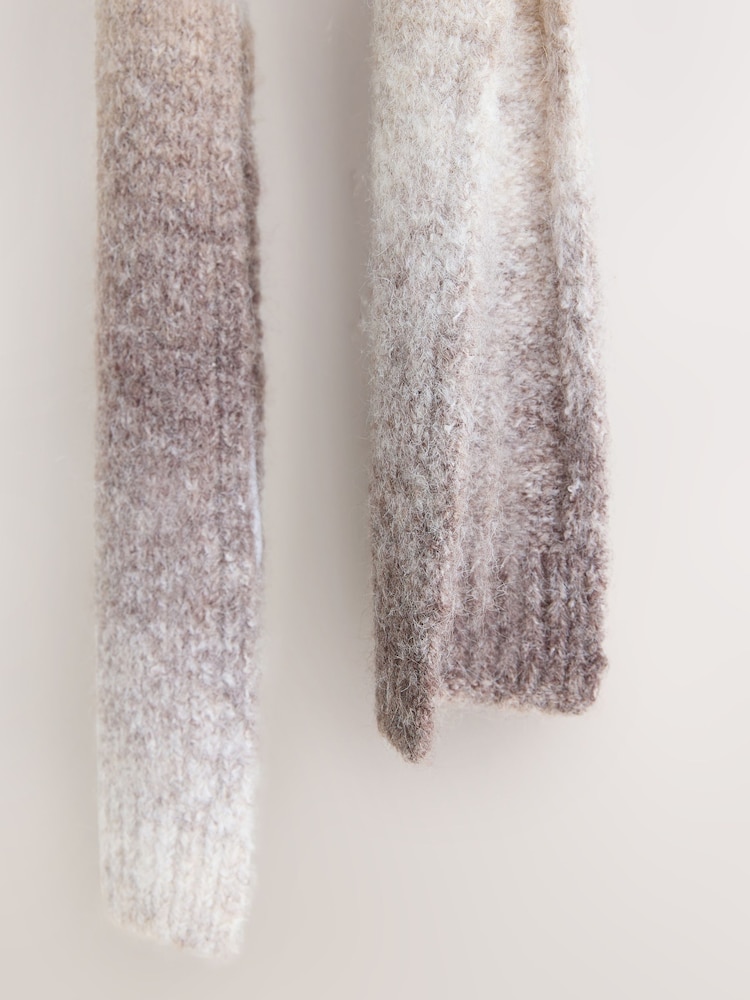 Oatmeal Ombre Heavyweight Brushed Blanket Scarf - Image 7 of 7 Oatmeal Ombre Heavyweight Brushed Blanket Scarf - Image 7 of 7