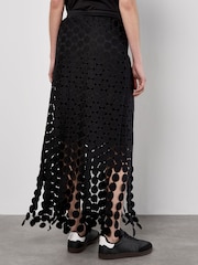 Apricot Black Guipure Circle Lace Maxi Skirt - Image 5 of 5