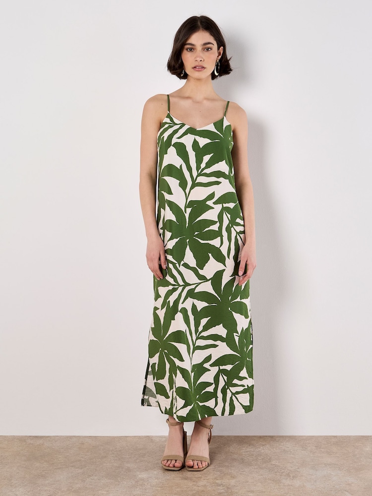 Apricot Green Silhouette Tropical Dress - Image 2 of 4