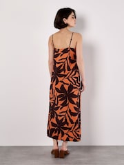 Apricot Orange Silhouette Tropical Dress - Image 2 of 4