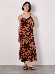 Apricot Orange Silhouette Tropical Dress - Image 4 of 4