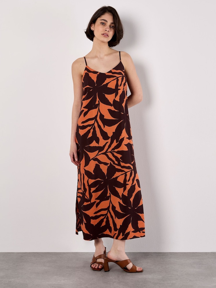 Apricot Orange Silhouette Tropical Dress - Image 4 of 4
