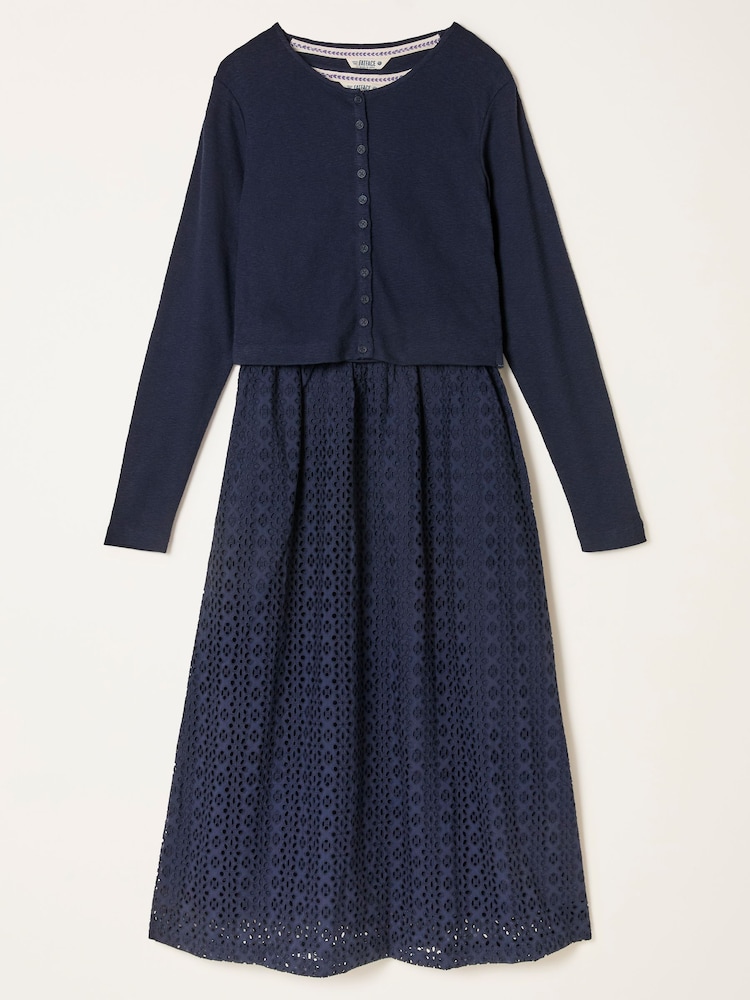 FatFace Gilly Navy 2in1 Dress - Image 6 of 6