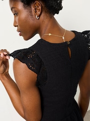 FatFace Demi Black Jersey Midi Dress - Image 7 of 8