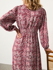 FatFace Livvy Plum Purple Spriggy Ditsy Midi Dress - Image 2 of 7