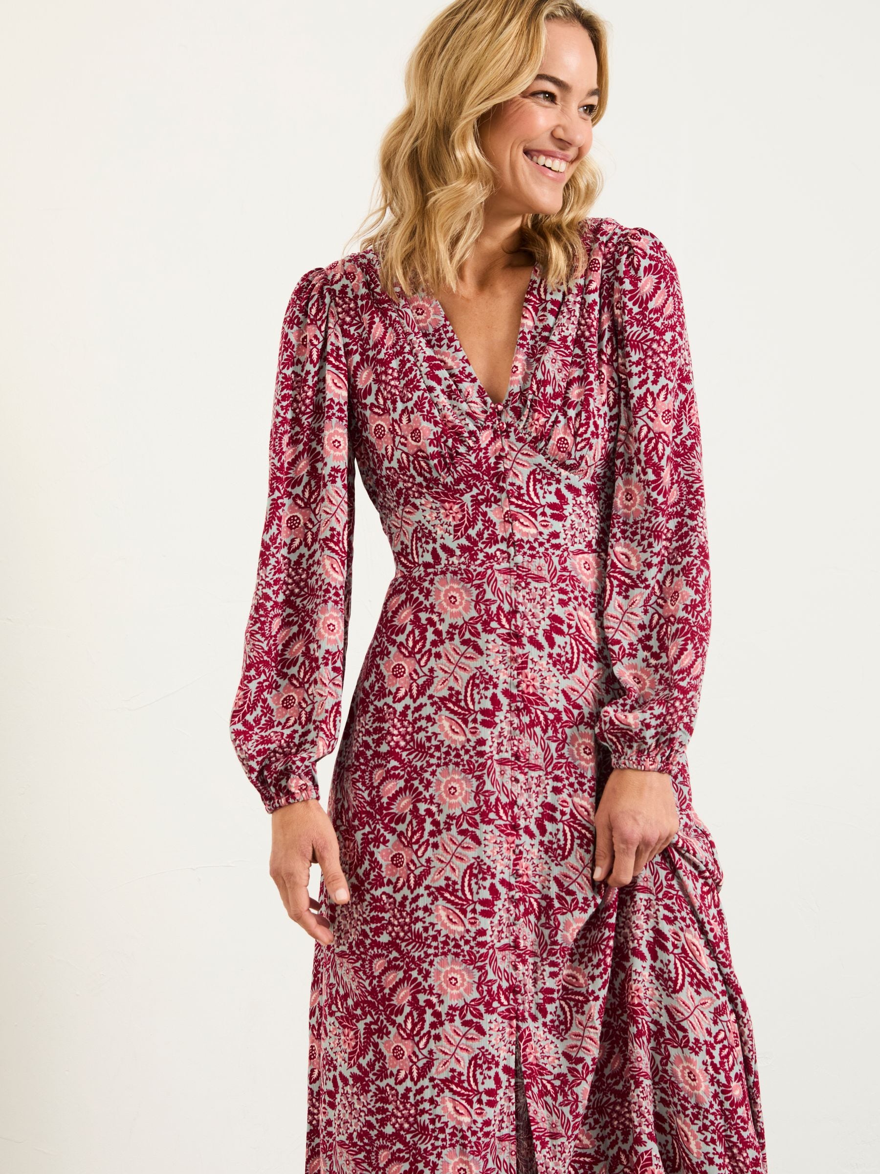 Buy FatFace Livvy Plum Purple Spriggy Ditsy Midi Dress from Next
