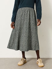 FatFace Nia Blue Ditsy 2in1 Midi Dress - Image 3 of 7