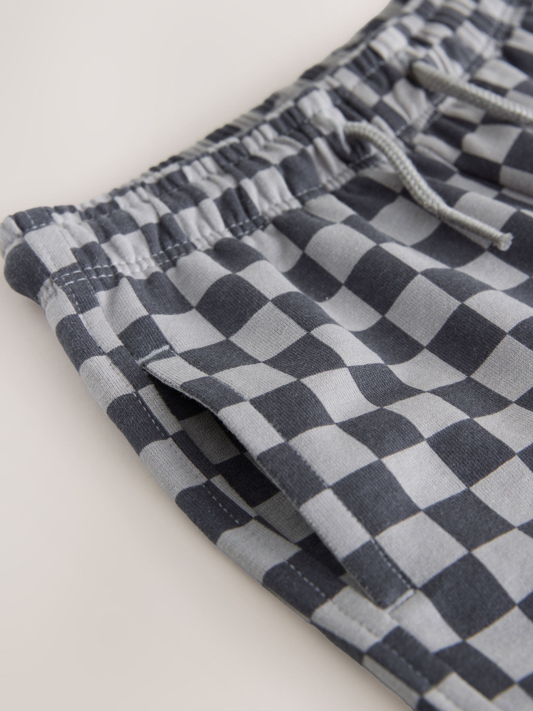 Buy Charcoal Checkerboard All Over Printed Shorts (3mths-7yrs