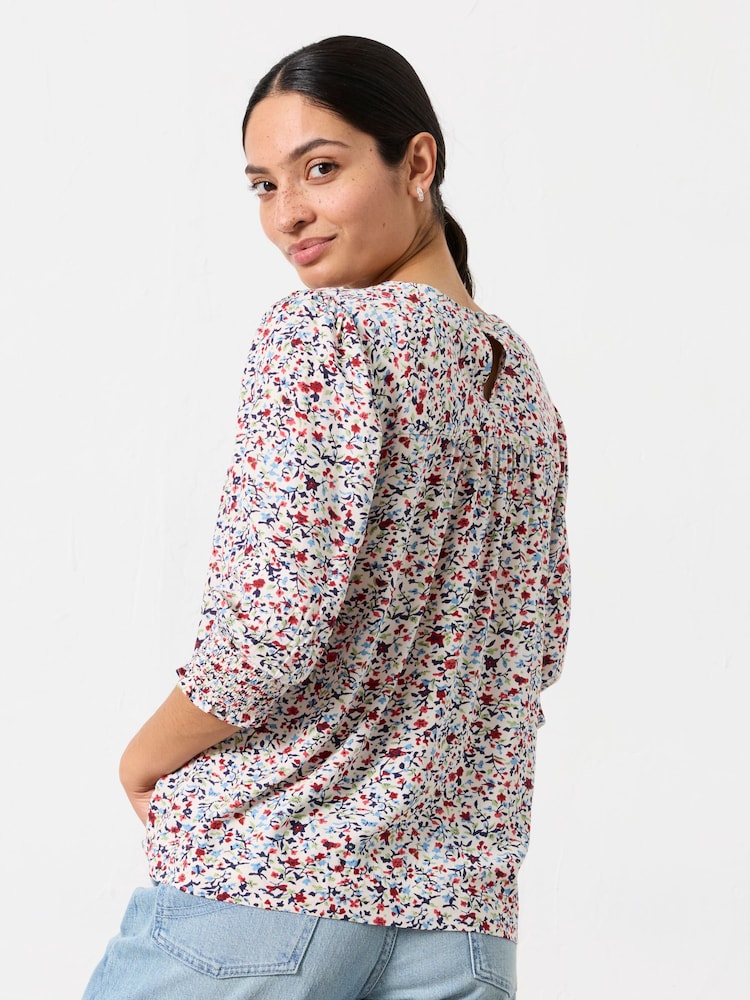 FatFace Shelly Multi Surf Ditsy Blouse - Image 2 of 5