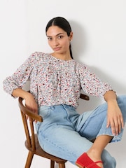 FatFace Shelly Multi Surf Ditsy Blouse - Image 4 of 5