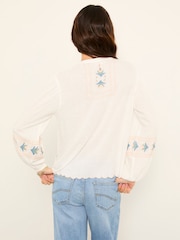 FatFace Betsie Ivory Embroidered Blouse - Image 2 of 6