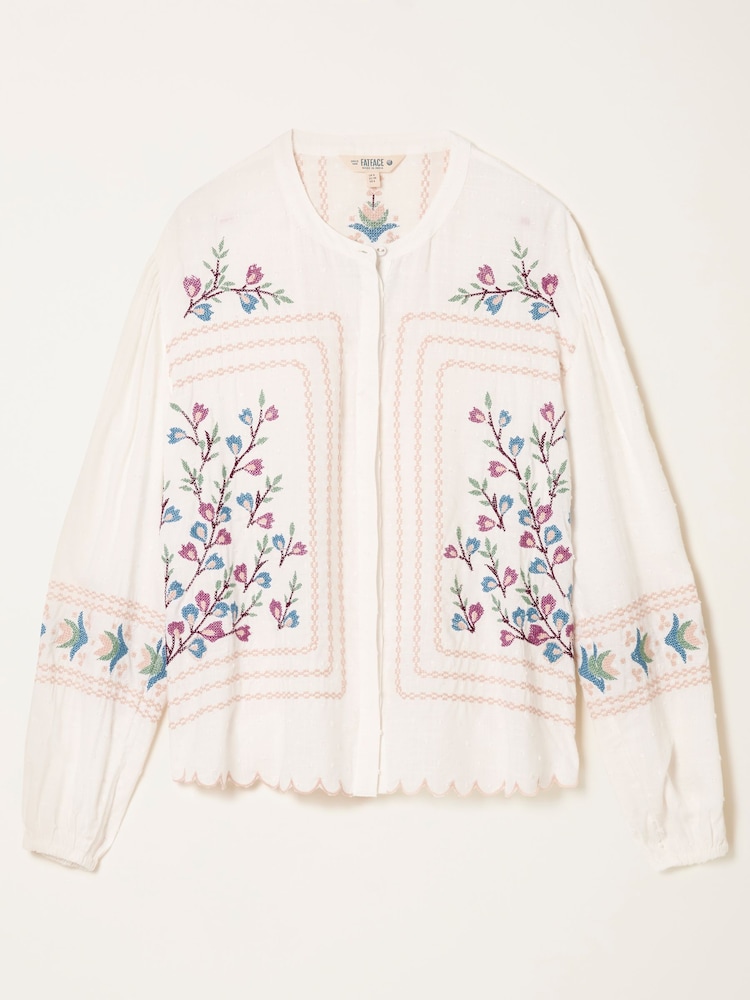 FatFace Betsie Ivory Embroidered Blouse - Image 6 of 6 FatFace Betsie Ivory Embroidered Blouse - Image 6 of 6