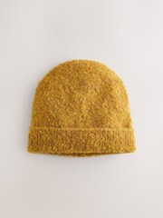Yellow Boucle Knitted Beanie Hat - Image 1 of 3