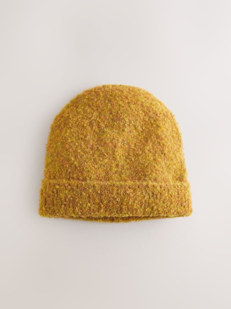 Yellow Boucle Knitted Beanie Hat - Image 1 of 3