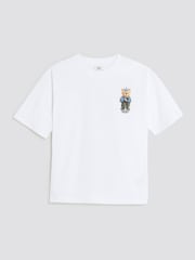 River Island White Boys New Division Bear T-Shirt - Image 1 of 4