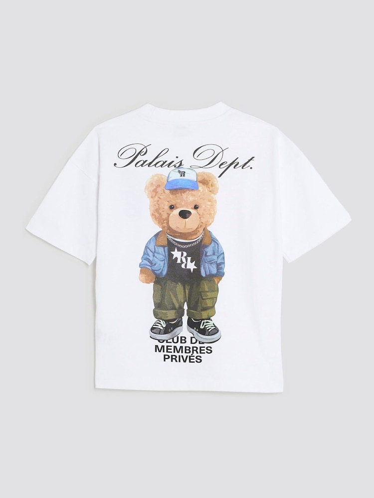 River Island White Boys New Division Bear T-Shirt - Image 2 of 4