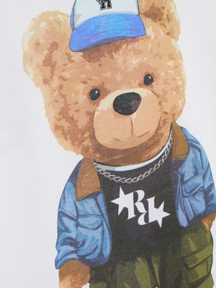 River Island White Boys New Division Bear T-Shirt - Image 4 of 4