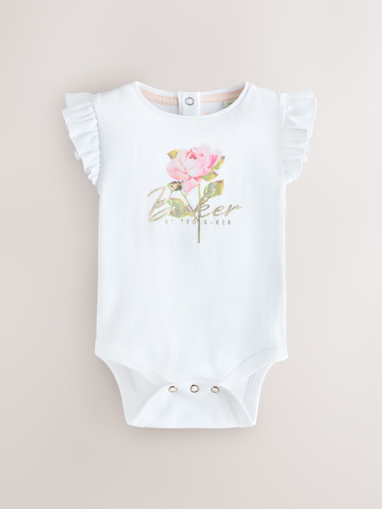 White/Pink Frill Bodysuits 2 Pack - Image 2 of 6