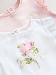 White/Pink Frill Bodysuits 2 Pack - Image 5 of 6