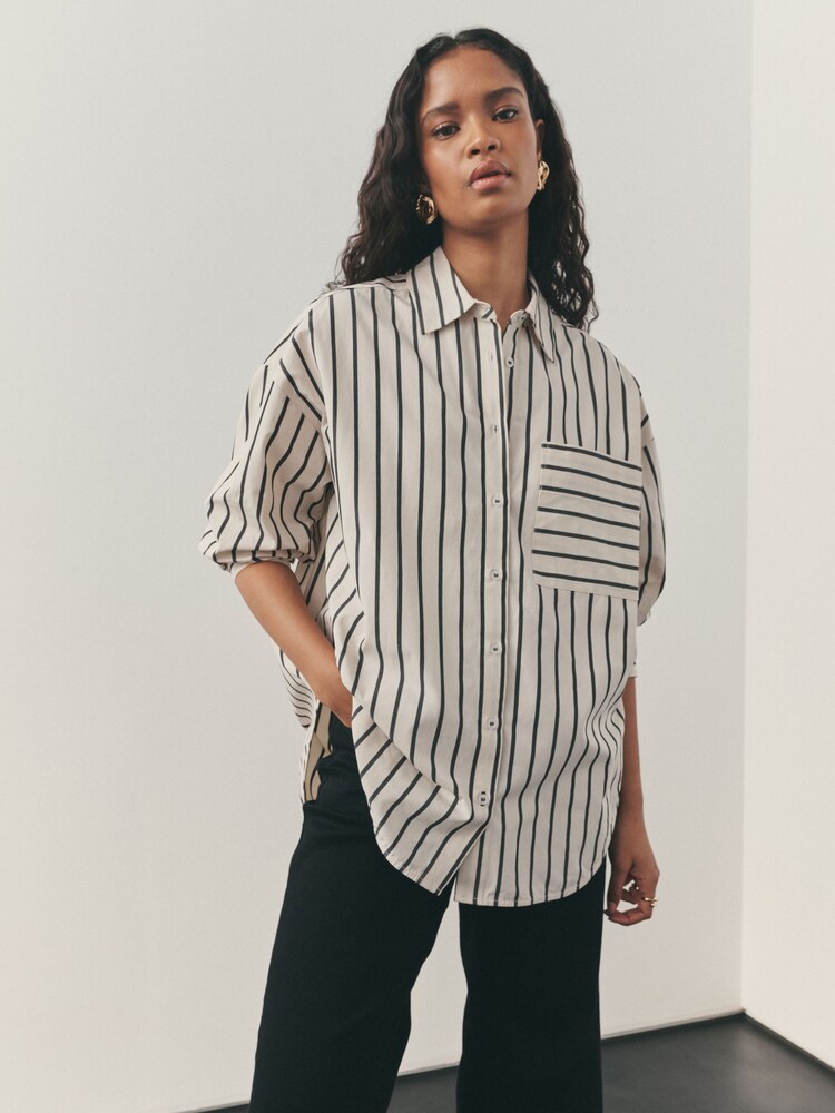 Nothing Ordinary Monochrome Heavyweight Cotton Relaxed Shirt - Image 1 of 11 Nothing Ordinary Monochrome Heavyweight Cotton Relaxed Shirt - Image 1 of 11