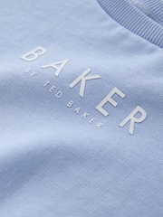 Baker by Ted Baker Blue/White Floral Graphic Sweat Tops 2 Pack - Image 6 of 9