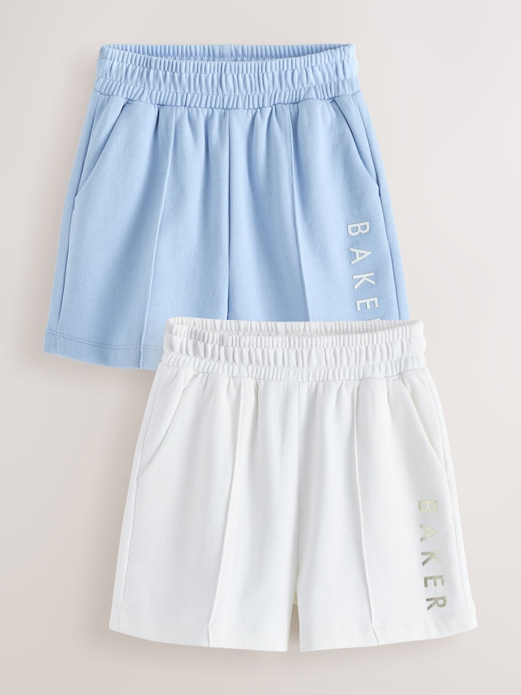 Baker by Ted Baker Blue/White Sweat Shorts 2 Pack - Image 1 of 6