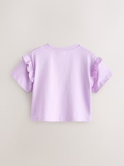 Roz/Lila - Baker by Ted Baker 3 Pack Boxy Fit Frill Graphic Printed T-Shirts - Imaginea 3 din 8