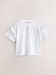 Roz/Lila - Baker by Ted Baker 3 Pack Boxy Fit Frill Graphic Printed T-Shirts - Imaginea 4 din 8