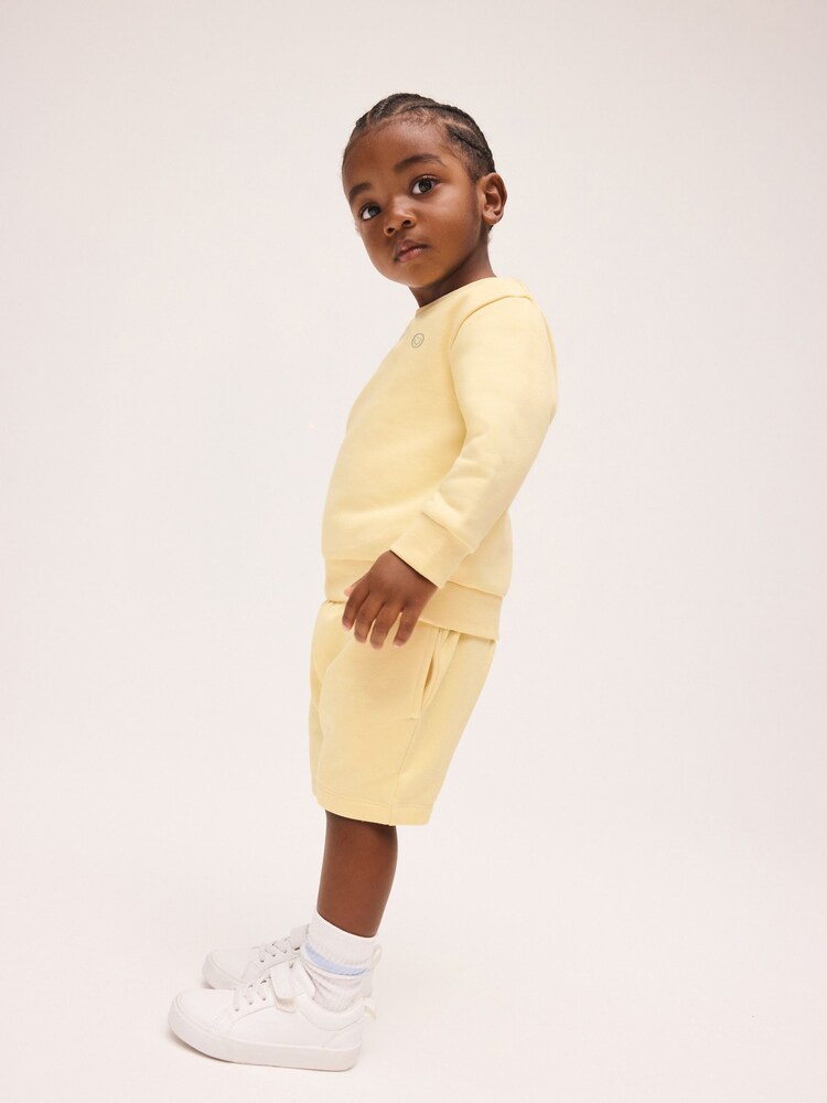 أصفر فاتح - Plain Crew Neck Sweatshirt and Shorts Set (3mths-7yrs) - صورة 1 من 5 أصفر فاتح - Plain Crew Neck Sweatshirt and Shorts Set (3mths-7yrs) - صورة 1 من 5