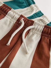 Rust Brown and Teal Crew Neck Sweatshirt and Shorts 2 Pack Set (3mths-7yrs) - Image 8 of 9