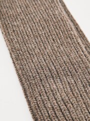 Reiss Chocolate Carmen Wool Blend Ribbed Socks - Image 3 of 3