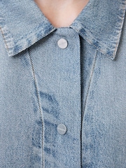 AllSaints Blue Oversized Hettie Denim Shacket - Image 5 of 7