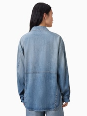 AllSaints Blue Oversized Hettie Denim Shacket - Image 6 of 7