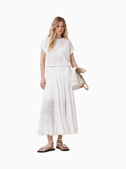 AllSaints White Eva Tiered Maxi Skirt - Image 1 of 9