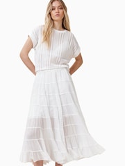 AllSaints White Eva Tiered Maxi Skirt - Image 3 of 9