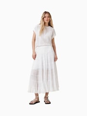 AllSaints White Eva Tiered Maxi Skirt - Image 4 of 9