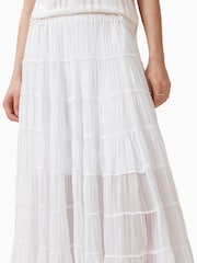 AllSaints White Eva Tiered Maxi Skirt - Image 5 of 9