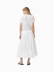 AllSaints White Eva Tiered Maxi Skirt - Image 8 of 9
