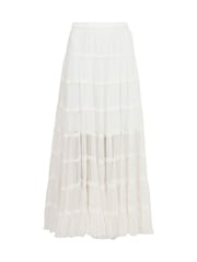 AllSaints White Eva Tiered Maxi Skirt - Image 9 of 9