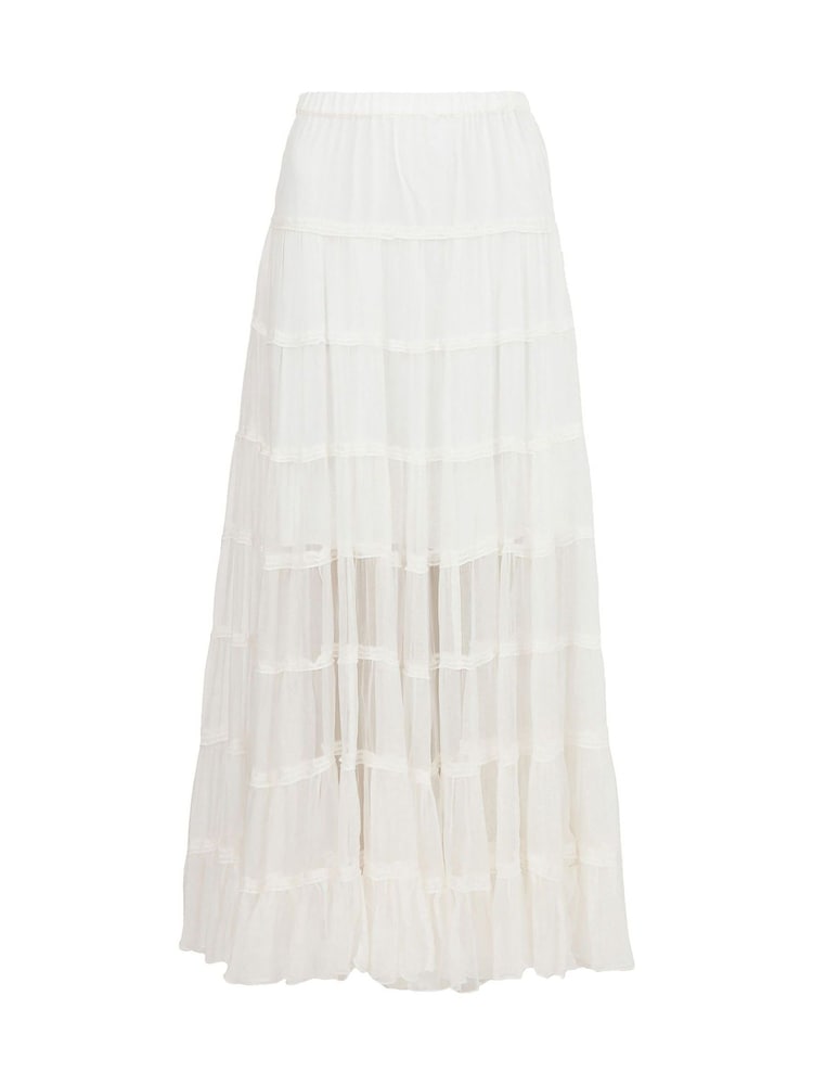 AllSaints White Eva Tiered Maxi Skirt - Image 9 of 9