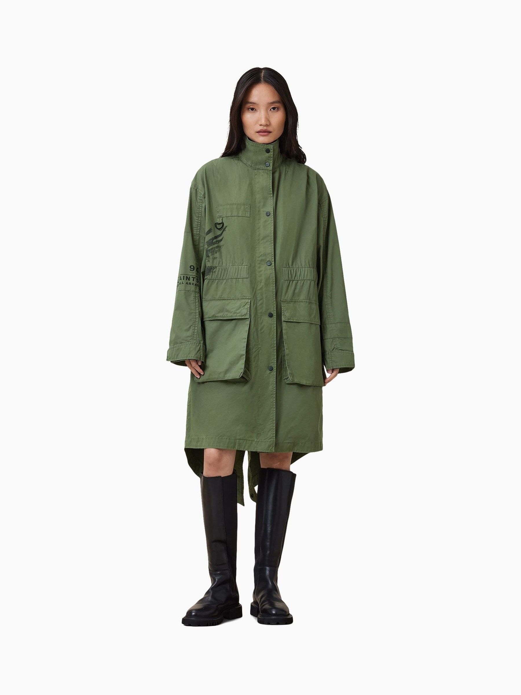 Buy AllSaints Green Milla Bird Print Parka Jacket from Next USA