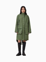 AllSaints Green Milla Bird Print Parka Jacket - Image 3 of 9