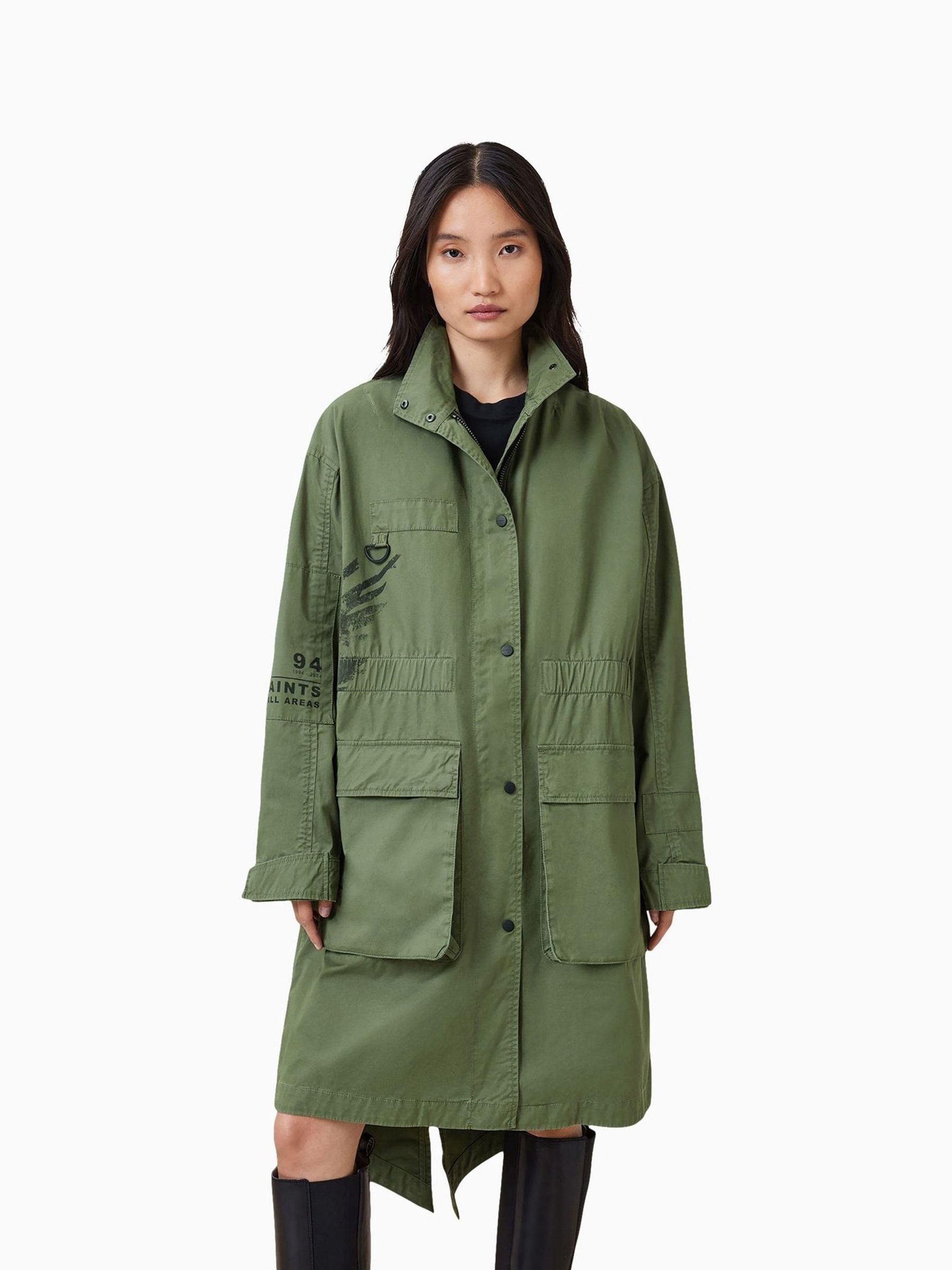 Buy AllSaints Green Milla Bird Print Parka Jacket from Next USA